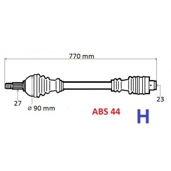GRESA T5830 Z - Arbre de transmission avant droit