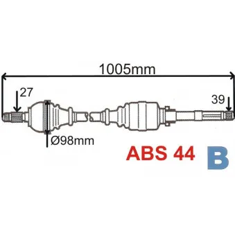 Arbre de transmission GRESA OEM 7701472852
