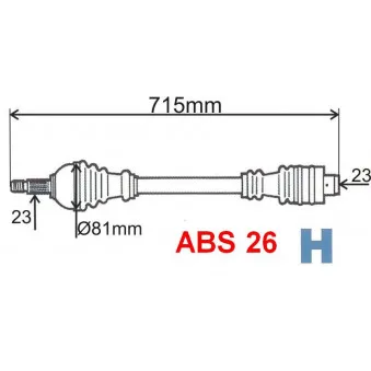 Arbre de transmission avant droit GRESA OEM 7711134959