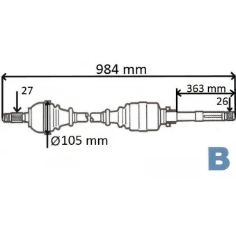 GRESA T6071 - Arbre de transmission avant droit