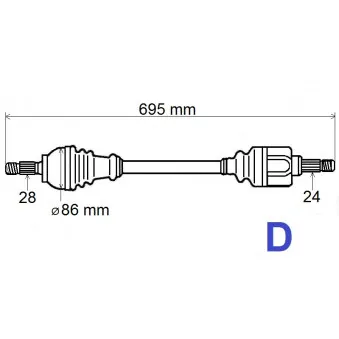 GRESA T6182 - Arbre de transmission