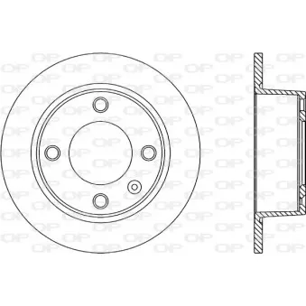 Jeu de 2 disques de frein arrière OPEN PARTS OEM 95667811