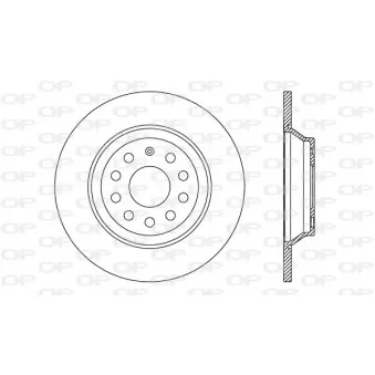 Jeu de 2 disques de frein arrière OPEN PARTS OEM 3Q0615601A