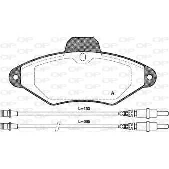 Jeu de 4 plaquettes de frein avant OPEN PARTS OEM 95667785