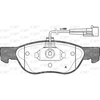 Jeu de 4 plaquettes de frein avant OPEN PARTS OEM 77362316