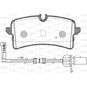 OPEN PARTS BPA1505.12 - Jeu de 4 plaquettes de frein arrière