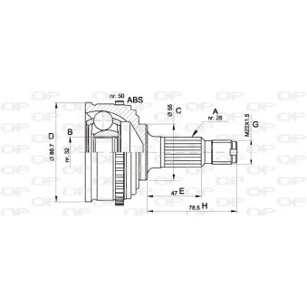 Embout de cardan avant (kit de réparation) OPEN PARTS CVJ5050.10