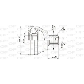 Embout de cardan avant (kit de réparation) OPEN PARTS OEM 443498099d