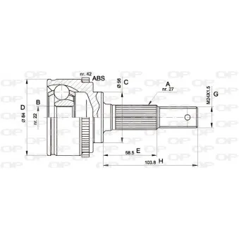 Embout de cardan avant (kit de réparation) OPEN PARTS OEM 3910173J20
