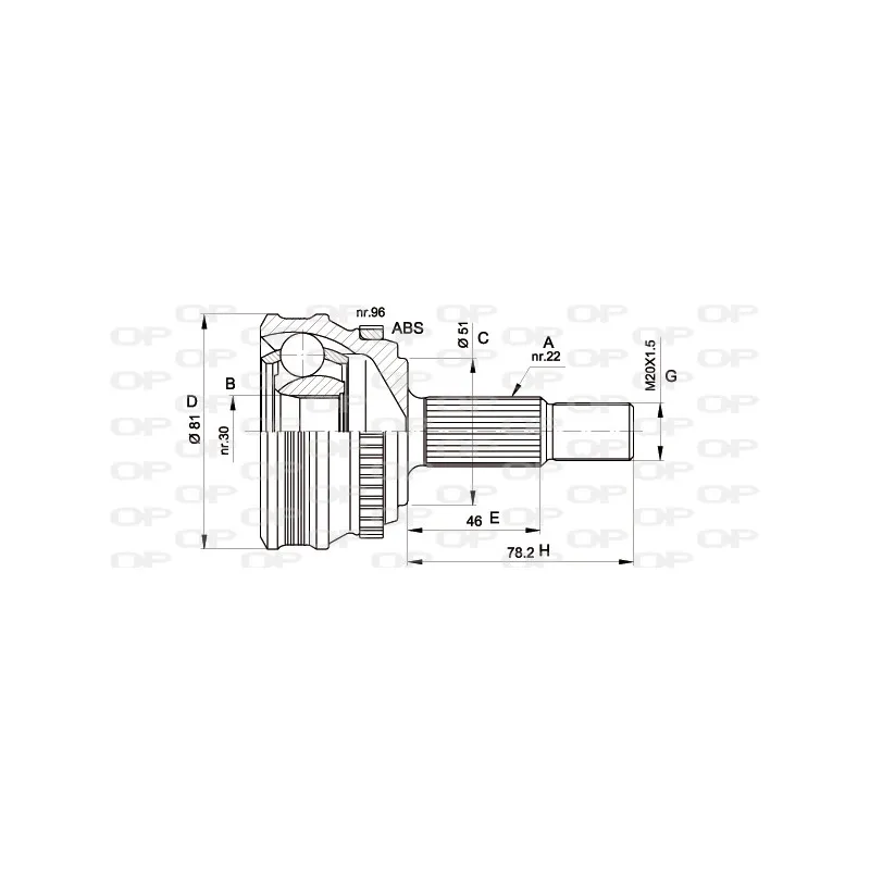 Embout de cardan avant (kit de réparation) OPEN PARTS CVJ5185.10 - Visuel 1