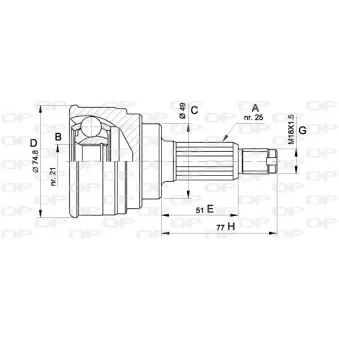 Embout de cardan avant (kit de réparation) OPEN PARTS OEM 4410160G20