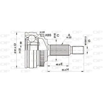 OPEN PARTS CVJ5266.10 - Embout de cardan avant (kit de réparation)