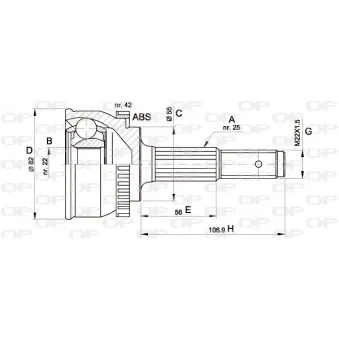 Embout de cardan avant (kit de réparation) OPEN PARTS OEM 3910153Y10