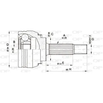 OPEN PARTS CVJ5372.10 - Embout de cardan avant (kit de réparation)