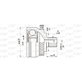 Embout de cardan avant (kit de réparation) OPEN PARTS OEM JZW498340FX
