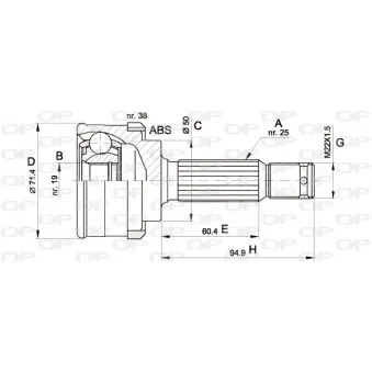 Embout de cardan avant (kit de réparation) OPEN PARTS OEM 4950802A10