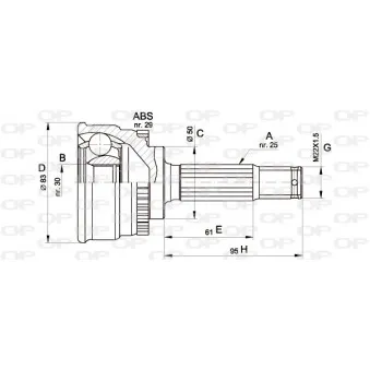 Embout de cardan avant (kit de réparation) OPEN PARTS OEM 4950729C00