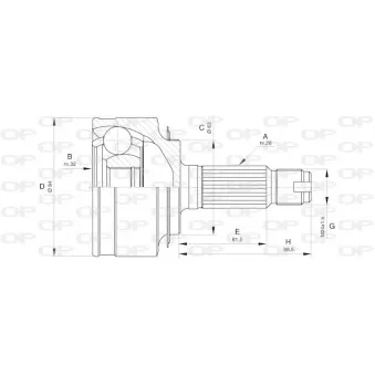 Embout de cardan avant (kit de réparation) OPEN PARTS OEM 44014S9A010