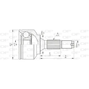 Embout de cardan avant (kit de réparation) OPEN PARTS CVJ5692.10 pour PEUGEOT 206 1.1 - 54cv