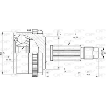 Embout de cardan avant (kit de réparation) OPEN PARTS OEM 4950007060