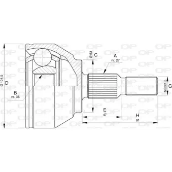 Embout de cardan avant (kit de réparation) OPEN PARTS OEM 1502118