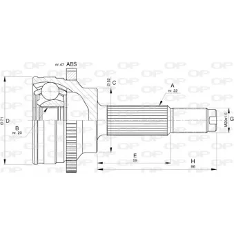 Embout de cardan avant (kit de réparation) OPEN PARTS OEM 94564013