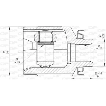 Embout de cardan avant (kit de réparation) OPEN PARTS OEM 495002E550