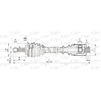 Arbre de transmission avant droit OPEN PARTS OEM 7701469847