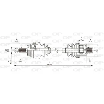 Arbre de transmission avant droit OPEN PARTS OEM 7700865779