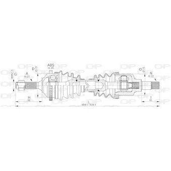 Arbre de transmission avant gauche OPEN PARTS OEM 32726C