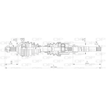 Arbre de transmission avant droit OPEN PARTS OEM 32733Z