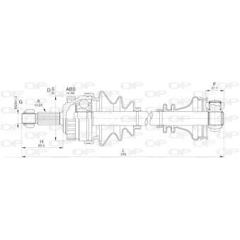 Arbre de transmission avant droit OPEN PARTS OEM 7701352001