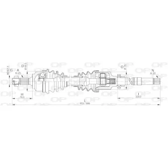 Arbre de transmission avant droit OPEN PARTS DRS6255.00