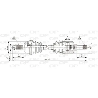 Arbre de transmission avant gauche OPEN PARTS OEM 327291