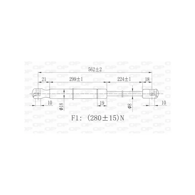 Vérin de hayon, de coffre OPEN PARTS GSR6048.00 - Visuel 1