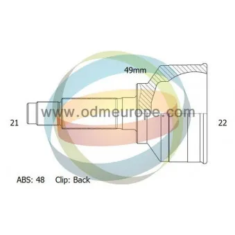 Embout de cardan avant (kit de réparation) ODM-MULTIPARTS 12-161492 pour PEUGEOT 206 1.4 HDI eco 70 - 68cv