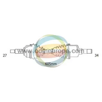 Arbre de transmission ODM-MULTIPARTS 18-011970 pour FORD C-MAX 1.6 - 125cv