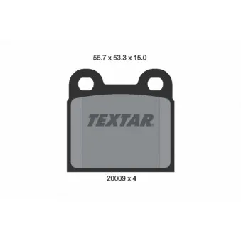 TEXTAR 2000906 - Jeu de 4 plaquettes de frein arrière
