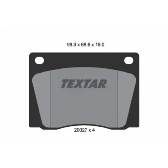 Jeu de 4 plaquettes de frein avant TEXTAR OEM 0005862042