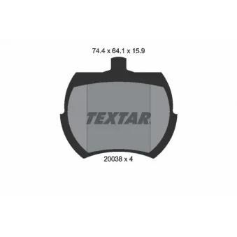 TEXTAR 2003801 - Jeu de 4 plaquettes de frein avant