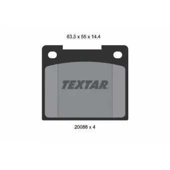 TEXTAR 2008802 - Jeu de 4 plaquettes de frein avant