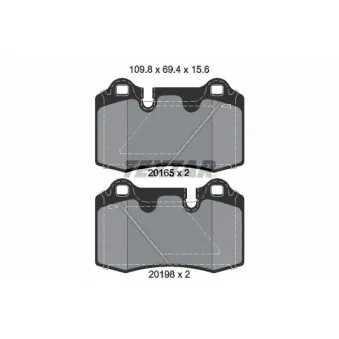 Jeu de 4 plaquettes de frein arrière TEXTAR 2016501