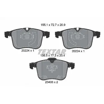 Jeu de 4 plaquettes de frein avant TEXTAR OEM 12802167