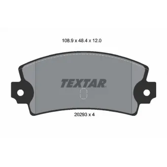 TEXTAR 2029301 - Jeu de 4 plaquettes de frein arrière