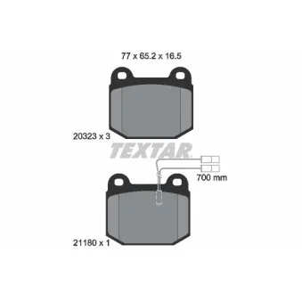 TEXTAR 2032304 - Jeu de 4 plaquettes de frein avant