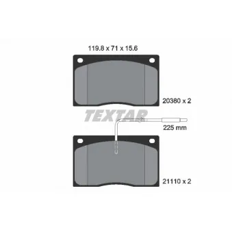 TEXTAR 2038002 - Jeu de 4 plaquettes de frein avant