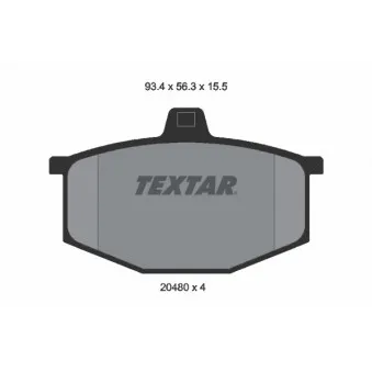 TEXTAR 2048002 - Jeu de 4 plaquettes de frein avant