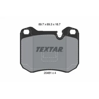 TEXTAR 2048102 - Jeu de 4 plaquettes de frein avant