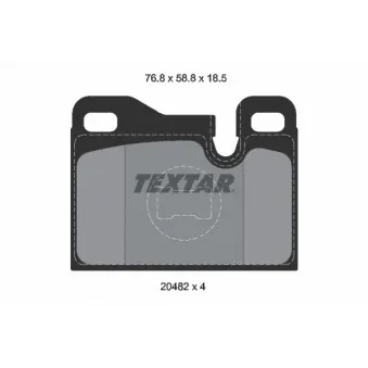 TEXTAR 2048203 - Jeu de 4 plaquettes de frein avant