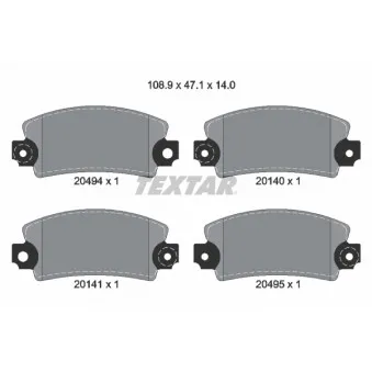 Jeu de 4 plaquettes de frein avant TEXTAR OEM 8455454894